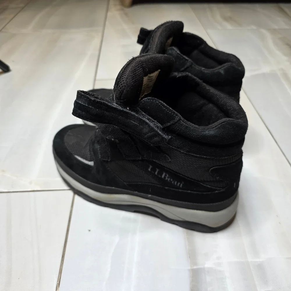 LL Bean‎ Womens Black Primaloft Insulated Snow Boots Hook Loop 0MR94 04 Size 8.5